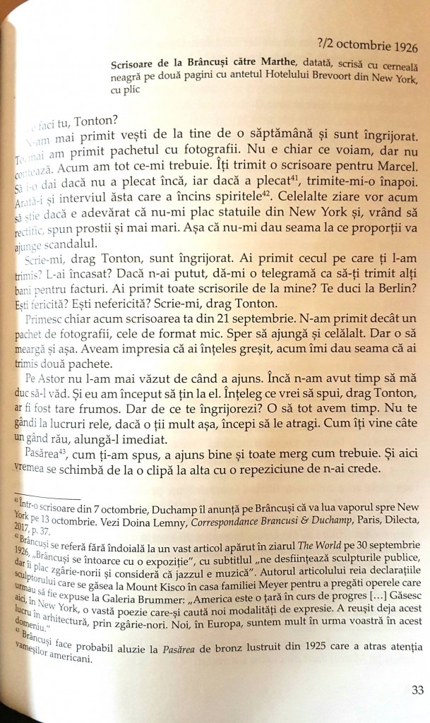 scrisoare brancusi