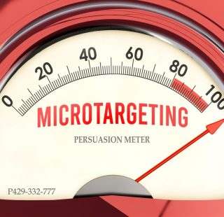 Microtargeting and Persuasion Meter that is hitting a full scale, showing a very high level of microtargeting