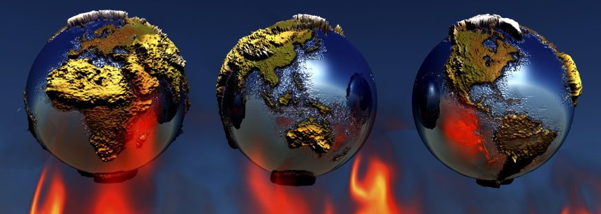 The effects of global warming on the Earth.