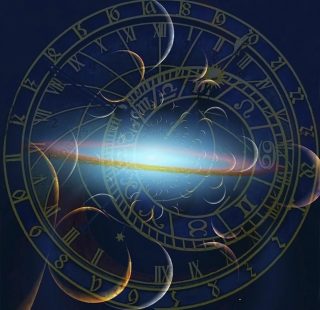 Astronomical Clock. Planets and Galaxies