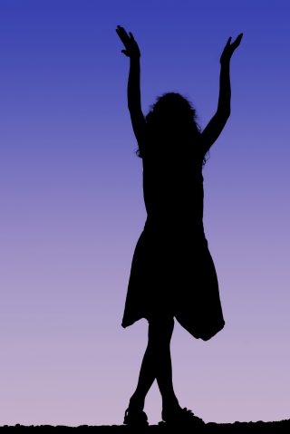 Silhouette-of-happy-woman