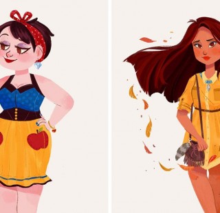 Colorful-Illustrations-Of-Disney-Princesses-As-Millennials-