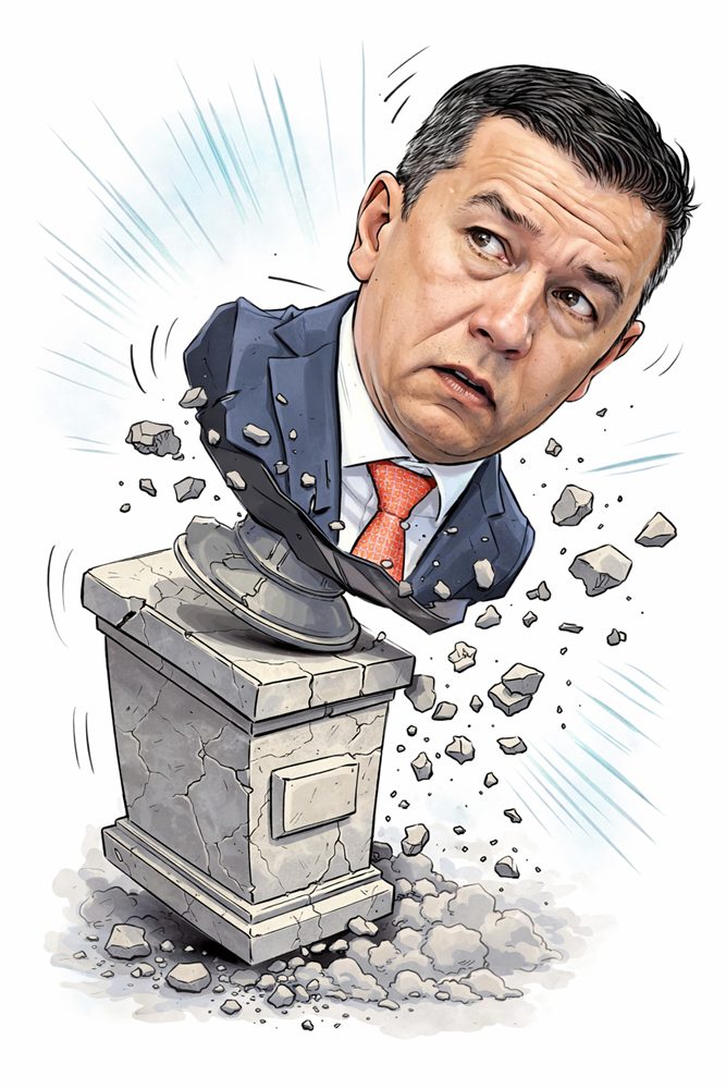 grindeanu pe soclu caricatura